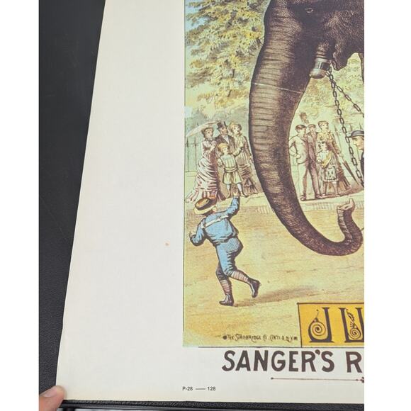 Vtg P.T. Barnum - Jumbo the Elephant - Circus Poster - 36" x 23.5" P-28 128 - Picture 7 of 11